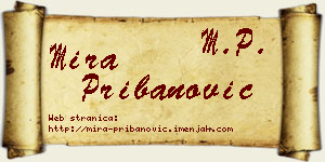 Mira Pribanović vizit kartica